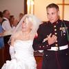 Military Dress uniform walking his new bride down the aisle