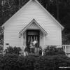 Picturesque wedding chapel in the woods.